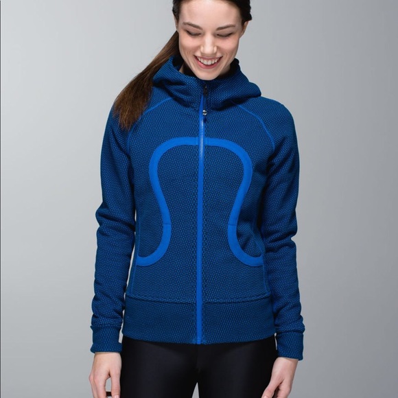 lululemon athletica Sweaters - Lululemon Blue Double Diamond Baroque Scuba Hoodie